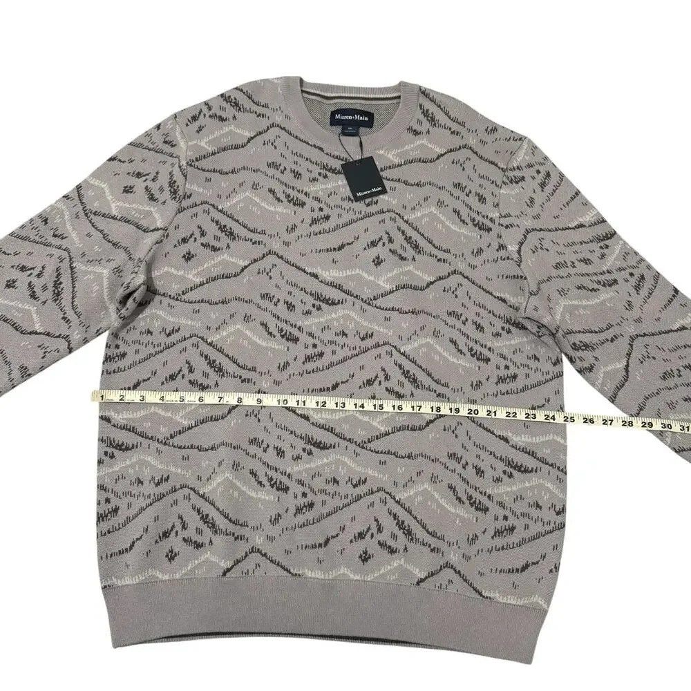 Mizzen+ Main Hillcrest Crewneck Sweater Gray Men's Size XXL New
